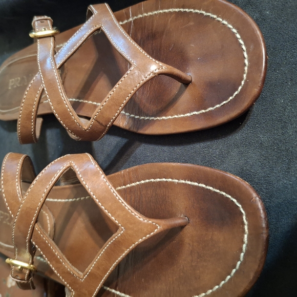 Prada Brown Leather Sandals - Picture 5 of 8